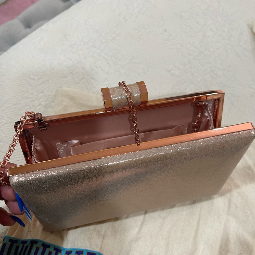 Rose Gold Glitter Clutch
